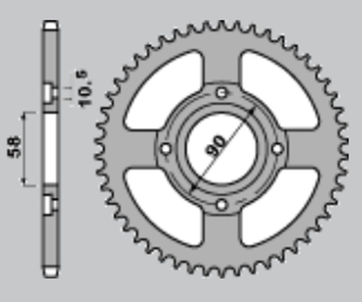 Приводная звезда HONDA MTX 125R 83-94 (279-40) CHT 27940K (JTR27.40, JTR273.40)