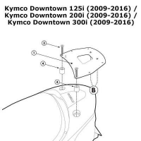 Крепления центрального кофра KAPPA (без площадки) KYMCO DOWNTOWN 125/200/300 (09-15) KR920