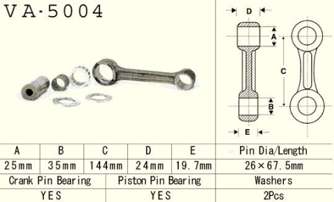 Шатун HONDA CR 500 '87-'01 VESRAH VA-5004