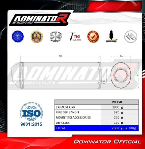Прямоток SUZUKI GSF BANDIT 750 1995-1999 DOMINATOR OVR