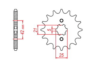 Приводная звезда HONDA XR 600R '91-'00, TRX 400EX /X '05-'14 MTX 10-103-14 (JTF1309.14)