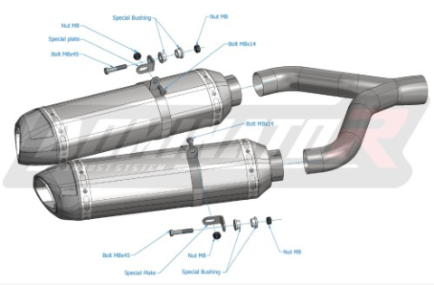Прямоток Aprilia SL 750 Shiver 2007 - 2016 DOMINATOR HP1 черный