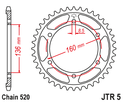 Приводная звезда JT JTR5.44 (PBR 3552)