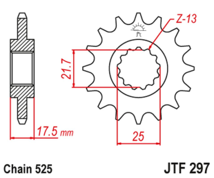 Приводная звезда HONDA CB 500 '94-'03, CBF 500 '04-'08 JT JTF297.16