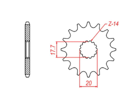 Приводная звезда YAMAHA YZ 125 '87-'04 MTX 10-2HG-13 (JTF564.13)