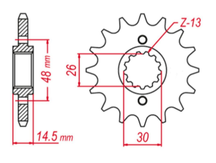 Приводная звезда HONDA VFR800 '02-'13 (-1), CB750 '92-'00 GROSSKOPF 33915G (JTF339.15)