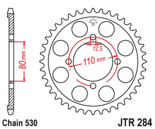 Приводная звезда HONDA CB 650 Z,A,B,C '79-'82 JT JTR284.43