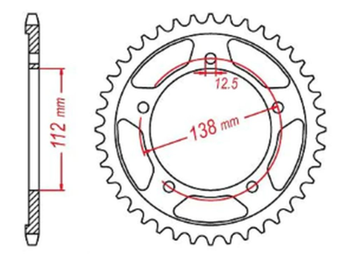 Приводная звезда HONDA NC 700/750S '12-'19, NC 700/750X '12-'19 MTX 11-MGZ-43 (JTR1316.43)