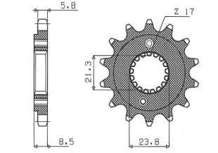 Приводная звезда HONDA XR 400 '96-'05, TRX 400 SUNSTAR SUN36215 (JTF1322.15)
