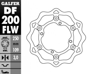 Тормозной диск GALFER плавающий KAWASAKI KXF 250/450 '06-, KLX 450 '07- DF200FLW