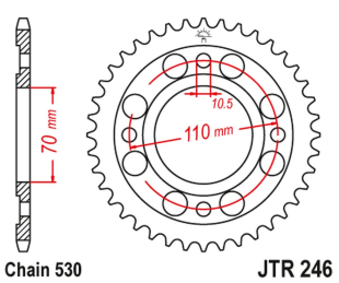 Приводная звезда HONDA CB 250 N '78-82' CM/CB 400 N/T/A '78-83' JT JTR246.37