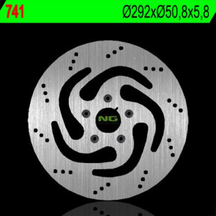 Тормозной диск NG задний HARLEY DAVIDSON SPORTSTER 1200 '84-'98 (все модели) (292X50,5X5,8) (5X8,5MM) NG741