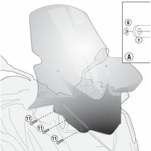 Кріплення вітрового скла Kappa Yamaha X-Max 125-250 (2014) /X-Max 400 (13-14) D2111KIT