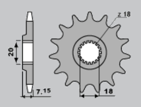 Приводная звезда SUZUKI RM 125 '92-'07, RMZ 250 '10-'12 (JTF427.12SC) PBR 4321218NC