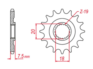 Приводная звезда HONDA CR 125 '87-'03 GROSSKOPF 34012G (JTF326.12)