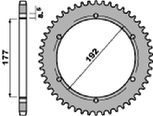 Приводная звезда HUSQVARNA WR 250 '83-'84, WR/CR 250 '80, WR 350 '81-'88, WR/CR 400 '81-'89, CR 400/430 '81-'83 PBR 22351C45 (JTR223.51)