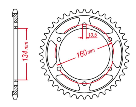 Приводная звезда HONDA CBR 600F SPORT '01-'02, CBR 600 F4I '01-'06 STUNT GROSSKOPF 440553G (JTR1307.53)
