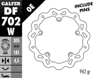 Тормозной диск GALFER передний плавающий BMW R 850/1100/1150/1200 (305X181X4,8) (NG1044) DF702W