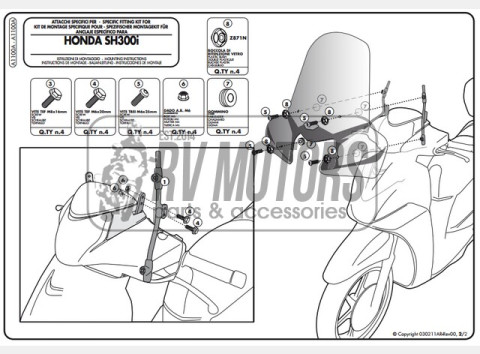 Крепление ветрового стекла Kappa SH 300I (11-14) A1100A