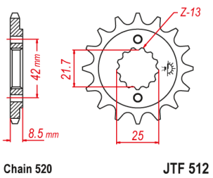 Приводная звезда JT JTF512.17 (PBR 525)