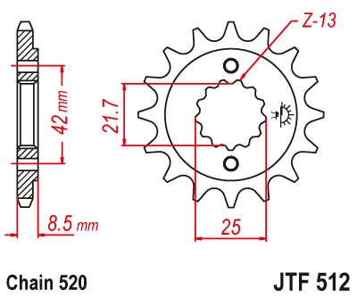 Привідна зірка JT JTF512.17 (PBR 525)