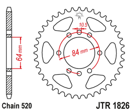 Приводная звезда SUZUKI LTZ 400 QUADSPORT '03-'08 JT JTR1826.37