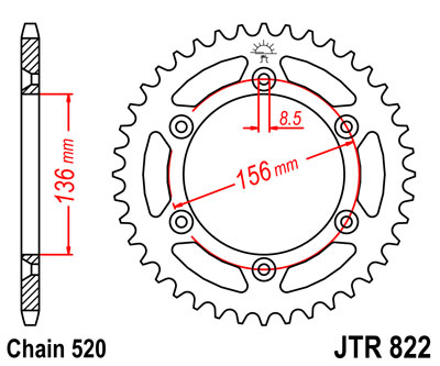Приводная звезда JT JTR822.50 (PBR 702)