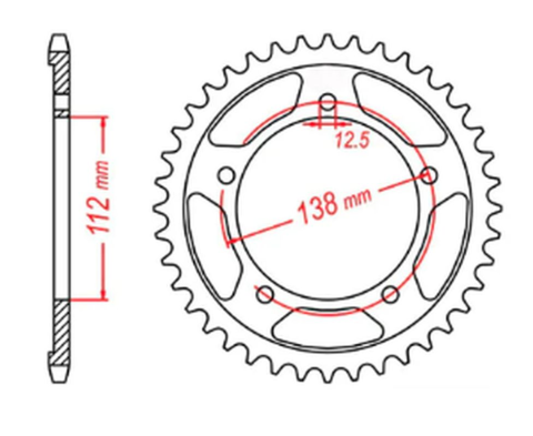 Приводная звезда HONDA CBR 600F '91-'96, CBF 1000 '06-'10 (SC58) MTX 11-MW0-43 (JTR302.43)
