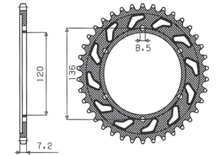 Приводная звезда SUNSTAR 1-2502 57 (JTR 1447.57)