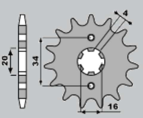 Приводная звезда YAMAHA DT/TZR/SR/RD 125 PBR 2631618NC