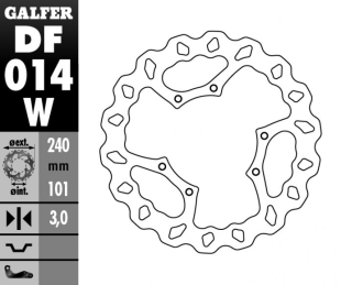 Тормозной диск GALFER HONDA CR 125/250 '95-07 CR 500 '95-00 CRF 250/450 '02- DF014W