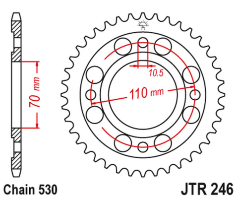 Приводная звезда HONDA CM 400T '79-'81 (NC01) JT JTR246.35