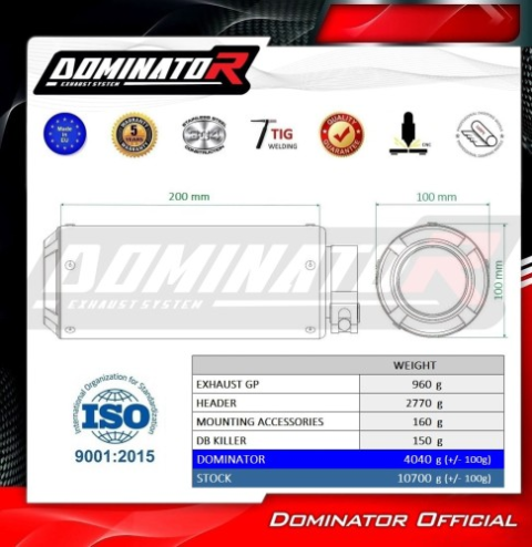 Полная система выхлопа Honda CB 650 R / E-Clutch 2024 - 2025 DOMINATOR GP
