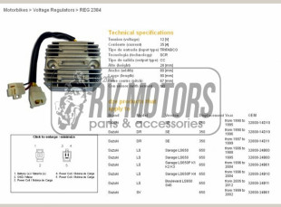 Регулятор напряжения SUZUKI DR350 SE 95-99, LS650 96-11, SV650 98-01  DZE ELEKTRYKA 2384-01