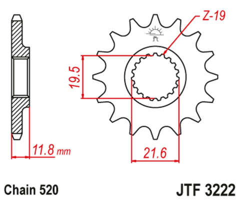 Приводная звезда POLARIS 250/300/350/400/425 '89-99' JT JTF3222.12