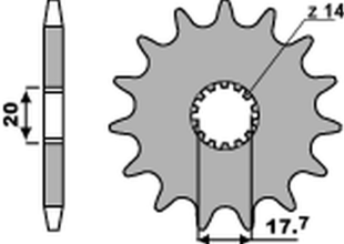 Приводная звезда YAMAHA YZ 125 '87-'04 (JTF564.14) PBR 4401418NC