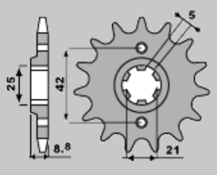 Приводная звезда KAWASAKI KX 250 86, KX 500 84-86 PBR 5071418NC