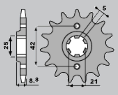 Приводная звезда KAWASAKI KX 250 86, KX 500 84-86 PBR 5071418NC