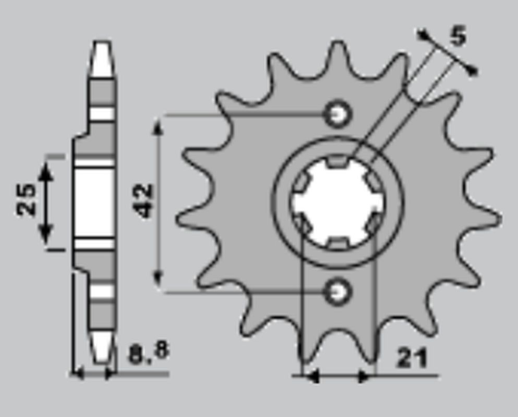 Приводная звезда KAWASAKI KX 250 86, KX 500 84-86 PBR 5071418NC