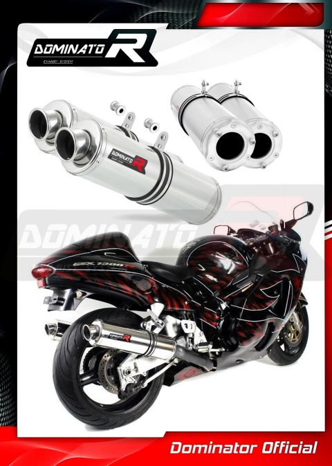 Прямоток DOMINATOR SUZUKI GSXR GSX 1300 R HAYABUSA 1999 - 2007 круглый