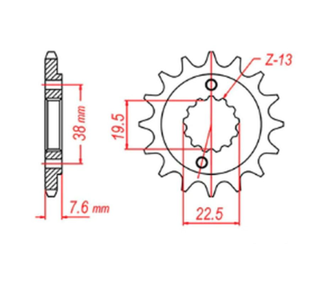 Приводная звезда SUZUKI LTR 450 '06-'12, LTZ 400 '03-'13, RMX 450 '10-'13 MTX 10-401-14 (JTF1401.14)