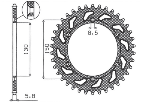 Приводная звезда YAMAHA YZ/YZF/WRF '99-'20 SUNSTAR SUN1-3592-48 (JTR251.48)