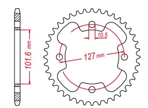 Приводная звезда POLARIS, PREDATOR 500 '03-'04, PREDATOR '05-'07 (-1) OUTLAW 400/525 '08-'10 (-1) GROSSKOPF 448037G (JTR1480.37)