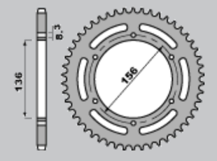 Приводная звезда HUSQVARNA TE 410 '01-02, TE 610 '01-04, SM 610 '98-04 PBR 83043C45