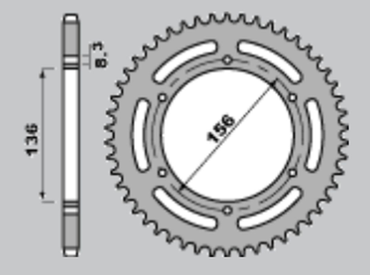 Приводная звезда HUSQVARNA TE 410 '01-02, TE 610 '01-04, SM 610 '98-04 PBR 83043C45