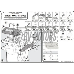 Крепления кофра KAPPA (с площадкой) Monokey BMW R 1100GS (94-99) / R1150 GS (00-03) KR694