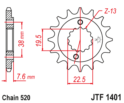 Привідна зірка JT JTF1401.15 (PBR 2116)