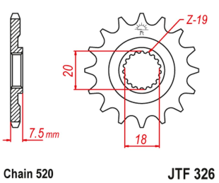 Приводная звезда HONDA CR 125 '87-'03 JT JTF326.12