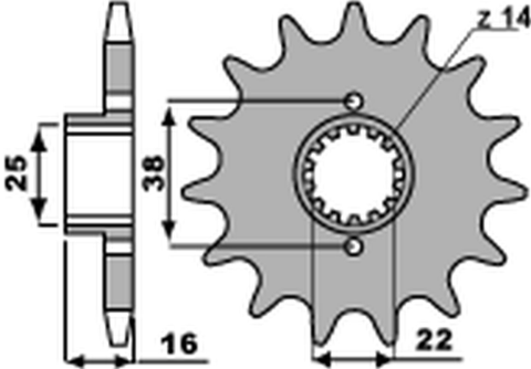 Приводная звезда DUCATI MONSTER 600/750/900 (JTF736.13) PBR 4901318NC