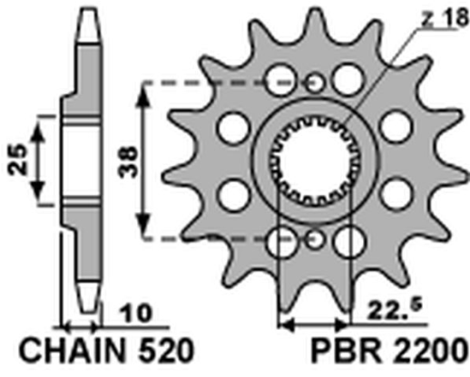 Приводная звезда PBR  22001418NC (JTF403.14)